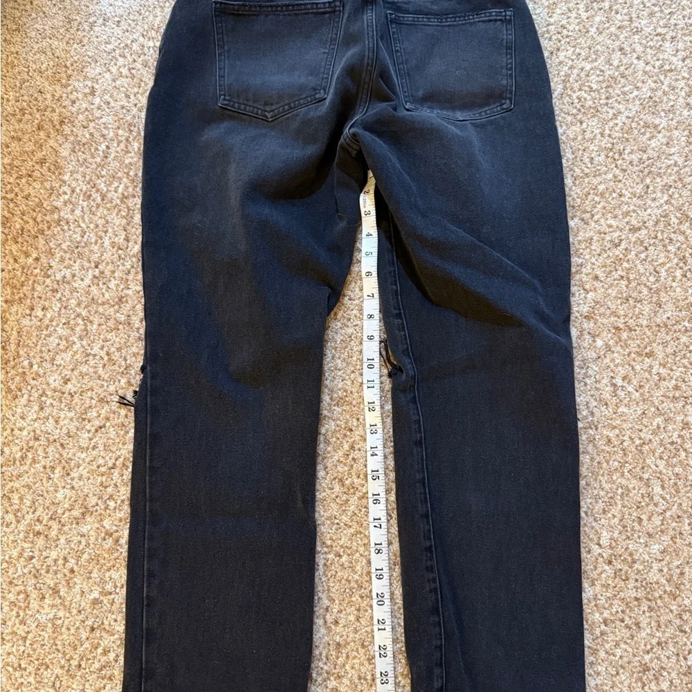 Pistola Size 29 Womens Jeans Black Wide Leg High Rise button fly distressed knee